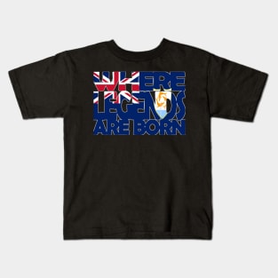 Anguilla Flag - Where Legends Are Born - Anguillan - Soca Mode Kids T-Shirt